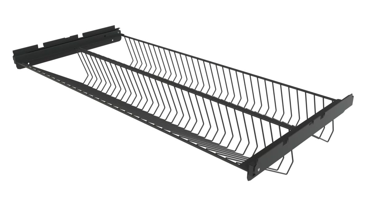 Обувница выдвижная двухъярусная 900 (Черный) Обувница выдвижная двухъярусная 900 (Черный)