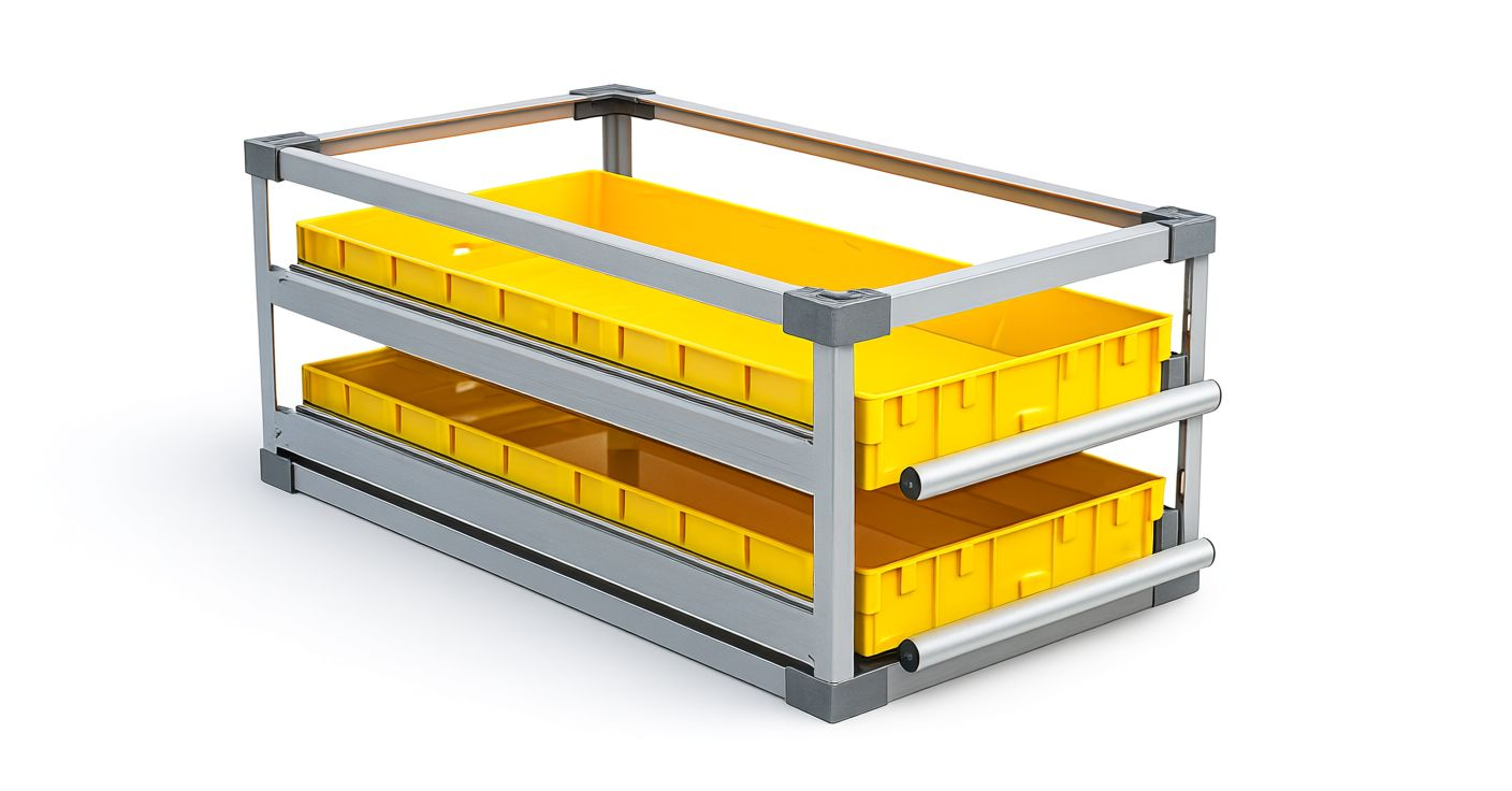 Каркасный модуль, фронтальный, низкий борт, 2-х ярусный (КМФ-НБ-2) Каркасный модуль, фронтальный, низкий борт, 2-х ярусный (КМФ-НБ-2)