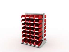 Стеллаж для пластиковых лотков SORTEX двухсторонний 1500x1000x800.03