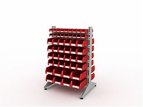 Стеллаж для пластиковых лотков SORTEX двухсторонний 1500x1000x800.06