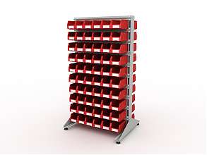 Стеллаж для пластиковых лотков SORTEX двухсторонний 1800x1000x800.02