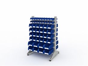 Стеллаж для пластиковых лотков SORTEX двухсторонний 1500x1000x800.06