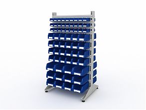 Стеллаж для пластиковых лотков SORTEX двухсторонний 1800x1000x800.04