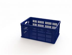 Ящик универсальный пищевой перфорированные стенки, сплошное дно 600х400х259 (12.435Lе.40.PE)
