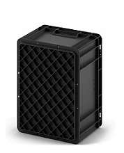 Пластиковый ящик 400х300х220 (ЕС-4322) с усиленным дном, открытые ручки (12.310.99.W R)