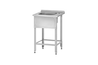 Ванна моечная цельнотянутая ВМЦн - 700x700x860 Norma Zn, 1 м/о 500x500x300, борт, отв. д/смесит., экран (ножка угловая)