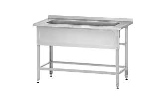 Ванна моечная котломойка ВМЦн - 1200x600x860 Norma Zn, 1 м/о 960x510x380, борт, экран (ножка угловая)