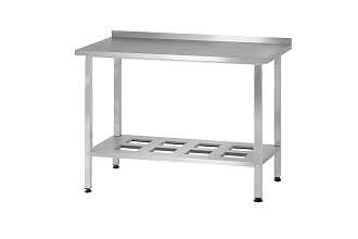 Стол производственный СПРп - 1200x600x860 Profi Inox, борт (полка-решетка)