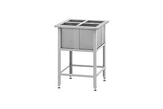 Ванна моечная для обработки яиц ВМСн - 530x530x860 Norma Zn, 4 м/о 190x200x300 (ножка угловая)