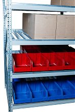 Гравитационный стеллаж с роликовыми полками 1600х1800х1300, 4 яруса