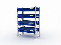 Стеллаж с выкатными платформами S-HEAVY 1000/1300 (4 яруса хранения)