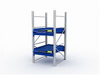 Стеллаж с выкатными платформами S-HEAVY 1000/900 (2 яруса хранения)