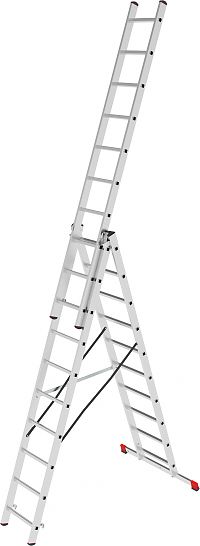 Лестница алюминиевая многофункциональная трехсекционная NV2230.15