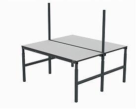 Стол рабочий 2х(1500х700 мм) 41.О (RAL7035)