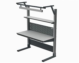 Стол рабочий основной 1500х700 мм 41.С (RAL7035) + 41А.СВ-120