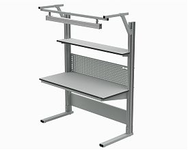 Стол рабочий основной 1200х700мм 41.С (RAL7012) + 41А.СВ-120