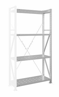 Стеллаж MS U 200x70x80/4 (Нагрузка на полку 300, перфорированная) ДС