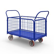 Тележка платформенная с сетчатыми бортами ТС 2 (600х900) г/п 600 кг.200 чугун/полиуретан