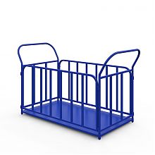Тележка платформенная с трубчатыми бортами ТБ 6 (г/п 450 кг, 1200x800 мм, колеса серая резина 160 мм)